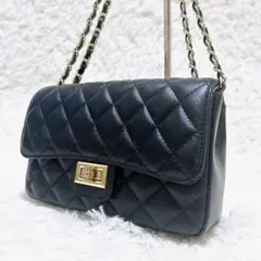 極美品 MAISON VINCENT チェーンバッグ キルティング ターンロック