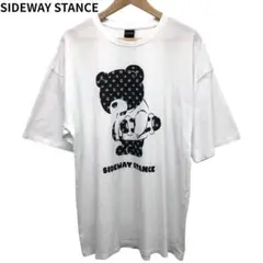 SIDEWAY STANCE クマプリント Tシャツ　モノクロ　キャラクター