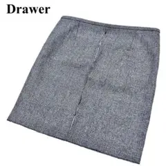 Drawer ドゥロワー スカート 千鳥格子柄 ウール 日本製 40 Lサイズ