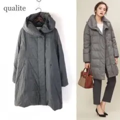 定価4.7万◇カリテ 美シルエット◎ヘリンボンロングダウンコート