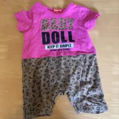 BABY DOLL ピンク レオパードロンパース