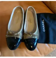 CHANEL バレエシューズ ゴールド ブラック 早い者勝ち!