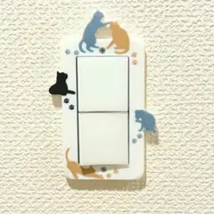 スイッチカバー(猫 パターン2) 3Dプリンター