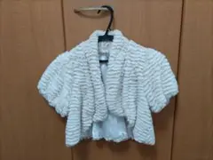 ホワイト フリースボレロ 半袖