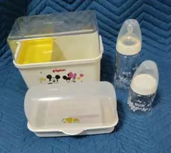 哺乳瓶　小型レンジで消毒　哺乳瓶用保管ケース　授乳用品セット