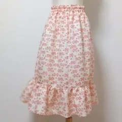 【夏のセール】着物リメイク No.201 ◆ペチコート 小花 ティアード 羽裏