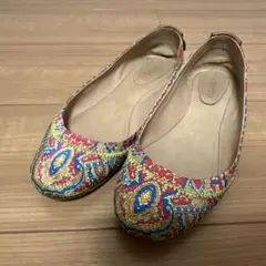 CARVEN カラフルペイズリー柄フラットシューズ