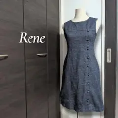 Rene デニム調ノースリーブウールワンピース