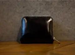 【TARCAS】ブライドルレザー 財布 ブラック×グリーン　コンパクト財布
