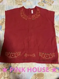 ★ PINK HOUSEお花の刺繍ノースリーブブラウス★