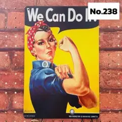 We Can Do It《238》ブリキ 看板 レトロ風 ☻