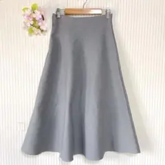 美品★ 【マーリエルカセット】 ニット フレアスカート (9号) グレー
