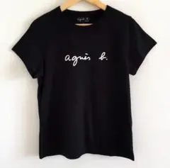 agnès b. アニエスベー ロゴTシャツ Lサイズ ブラック 半袖 黒
