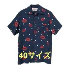 AlohaBlossom kiss アロハシャツ 40 ネイビー
