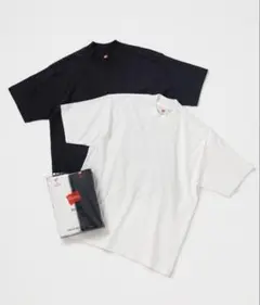 US COTTON MOCK NECK T-SHIRTS 2P