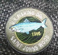 《虹鱒UK自然円型》英国セントジョンズウッド刺繍ワッペン■魚　フィッシング　釣り