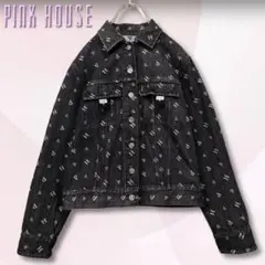希少デザイン✨PINK HOUSE デニムジャケット 黒 モノグラム