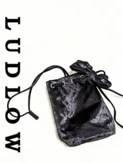 LUDLOW ラドロー ベロアリボンショルダーバッグ 巾着型