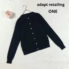 【アダプトリテイリング】クルーネック カーディガン (ONE) 黒 オフィス