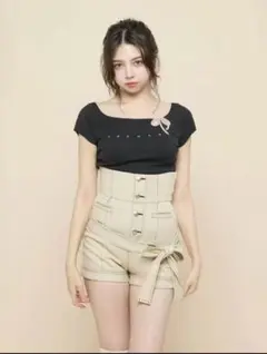 andmary Baby ribbon tops black