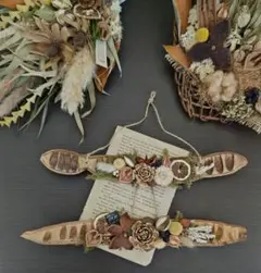№871 ホウオウボクの鞘❀横型スワッグ２点set❀ドライフラワー❀ガーランド
