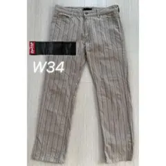 日本製 リーバイス レッドタブ W34 ストライプパンツ チノパン ベージュ
