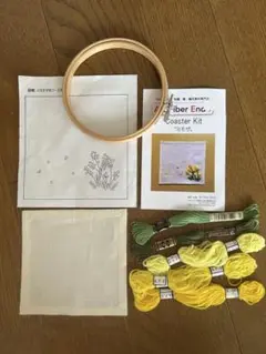 刺繍ミモザのコースター　キット