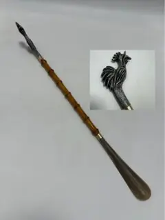 靴べら シューホーン 鼈甲 鶏 ニワトリ 木製 鳥 イタリア製