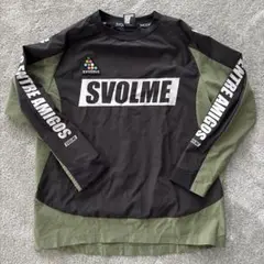 SVOLME 長袖ピステ 黒/オリーブ 150サイズ