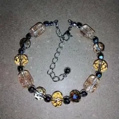 ハンドメイド　ブレスレット　ブラウン系
