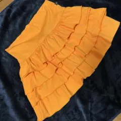 オレンジ フリルスカート　スポーツ　テ二ス