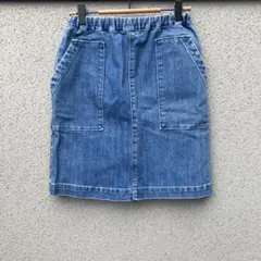 新品タグ付【HELLY HANSEN】140♡デニムスカート ストレッチ ブルー