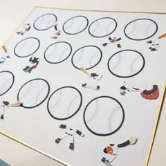 野球★白×黒★色紙・寄せ書き用シール12枚セット★卒業　引退　ソフトボール