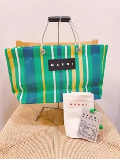 ◇美品◇マルニ バック マルニマーケット 緑 保存袋付