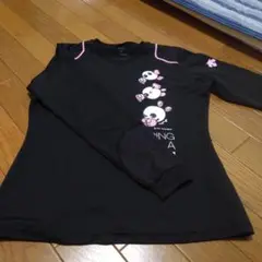 黒い長袖スポーツシャツ パンダデザイン
