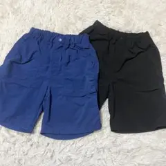 【今季モデル・美品】ユニクロ　ギアショートパンツ　キッズ　140cm ブルー　黒