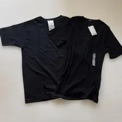 g.u. VネックTシャツ ブラック S 2枚
