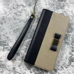 【残り3点】　新品 未使用 Androidケース ベージュ PUレザー 手帳型