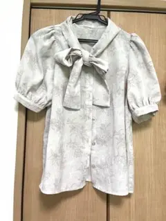 COLZA 花柄ボウタイリボンブラウス Sサイズ 薄ピンク 美品