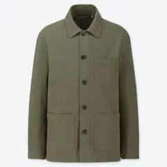 Uniqlo ウォッシュジャージーワークジャケット オリーブ S