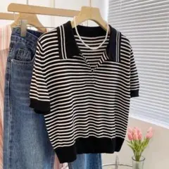 新品★半袖ポロサマーニットポロシャツ ゴルフ