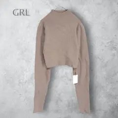 【GRL グレイル】　サムホール付きロングスリーブニットトップス　洗える　L