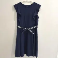 ☆美品☆ポロラルフローレン ネイビーフレアロングワンピース XL 16y