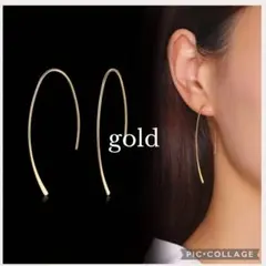 gold hoop earring ゴールド バナナフープ アーチピアス