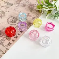 【2291】アクリルビーズ すずらん（大）6個 500円