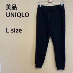 【美品】UNIQLO/スウェットパンツ/ヒートテック/裏起毛/黒/ブラック/無地