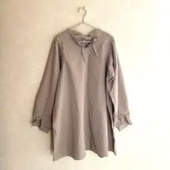 レイカズン　レディース　ベージュ　チュニック　長そで　フリーサイズ　前リボン