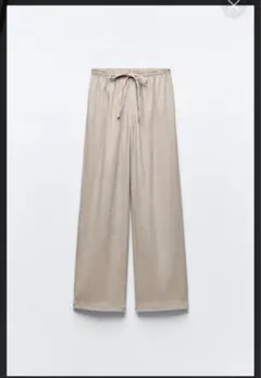ZARA テクスチャードストレートレッグパンツ　M