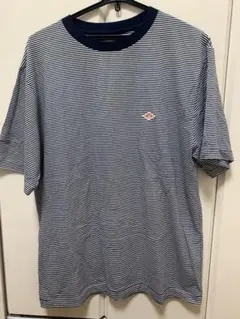 ダントン Tシャツ 細 ボーダー メンズL ネイビー