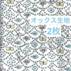 リバティ　オックス生地　ミナペルホネン フォレストウェーブ　ブルー　2枚